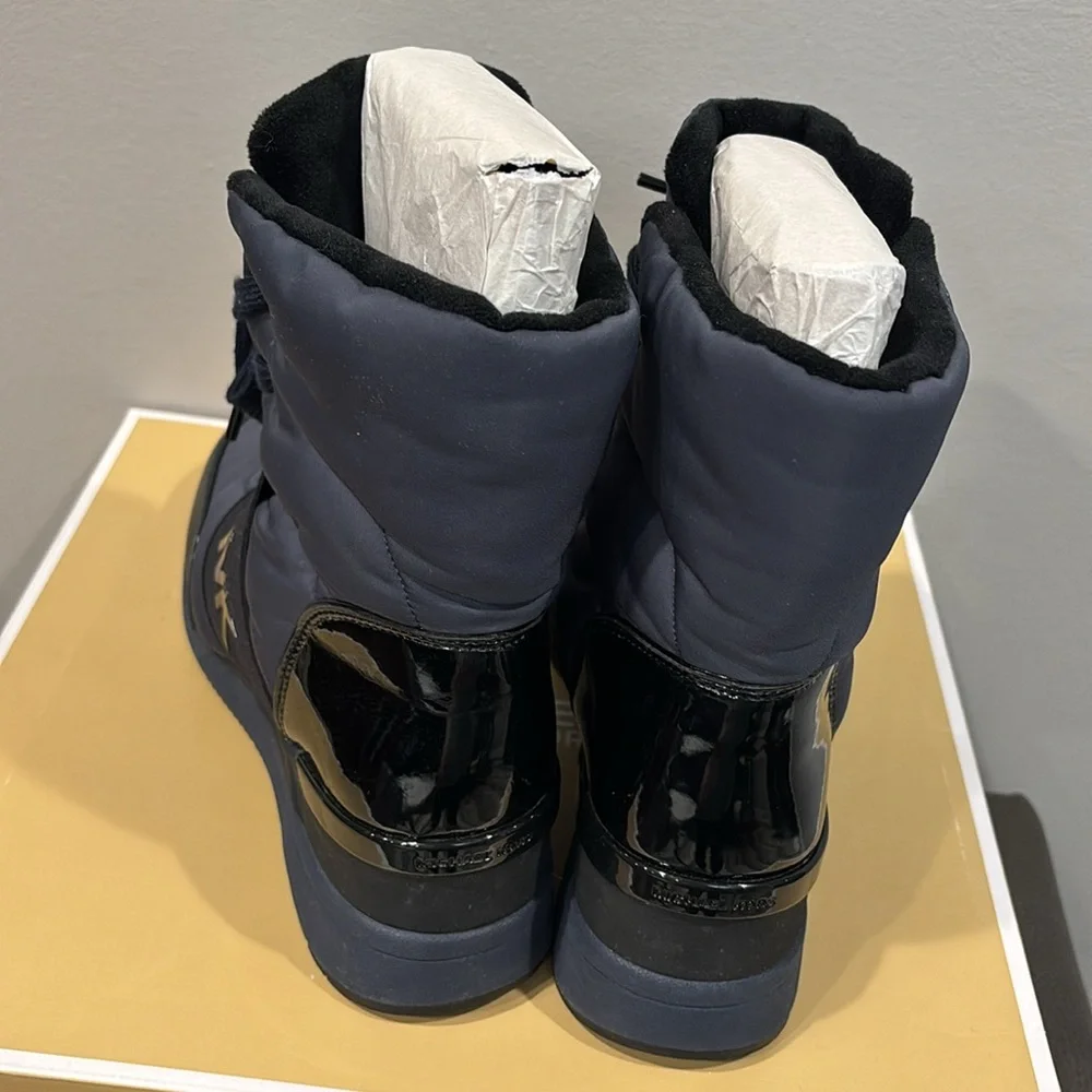 Michael Kors MK Shay Boot Navy Blue Admiral Winter Sneaker Boots sz 9.5 #14